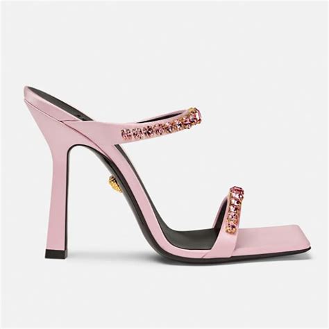 versace rhinestone mules|versace high heel sandals.